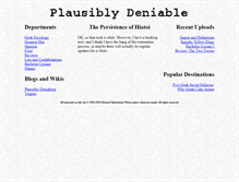 Tablet Screenshot of plausiblydeniable.com